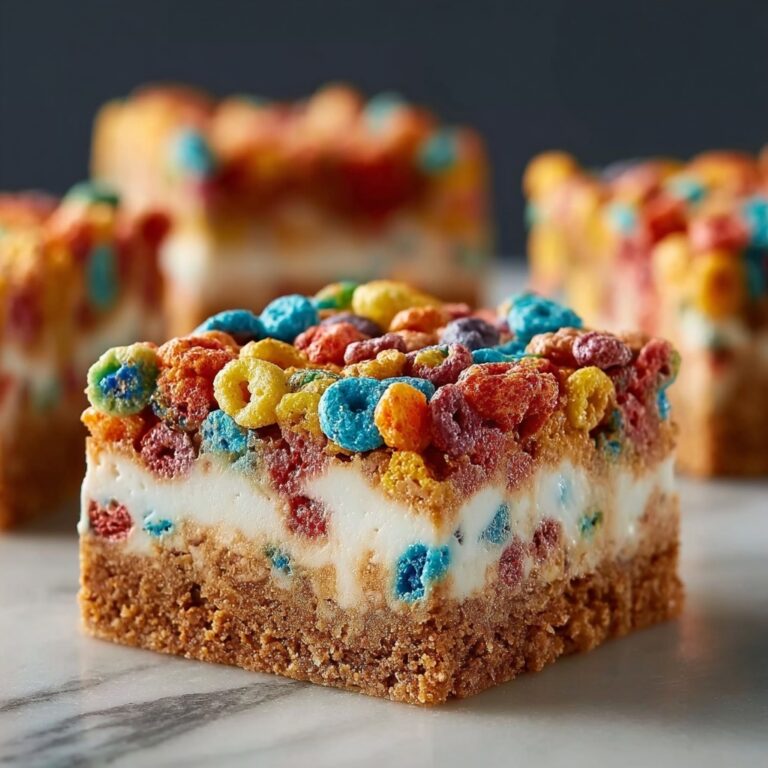 Fruity Pebbles Cookie Cheesecake Bars Recipe