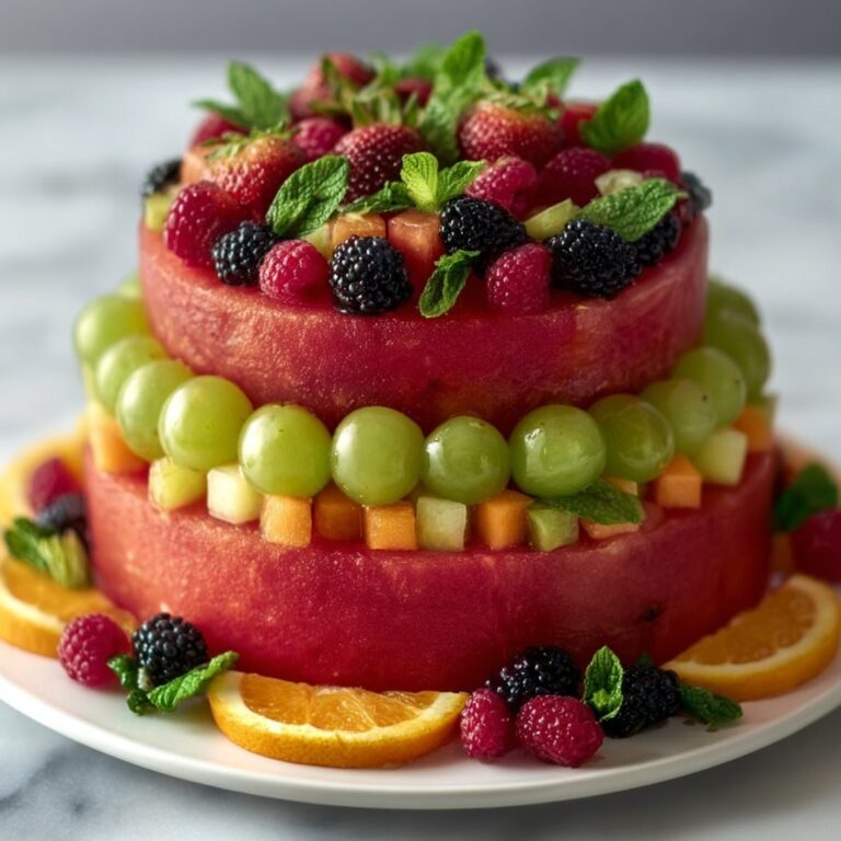 Fresh Fruit Watermelon Cake Recipe