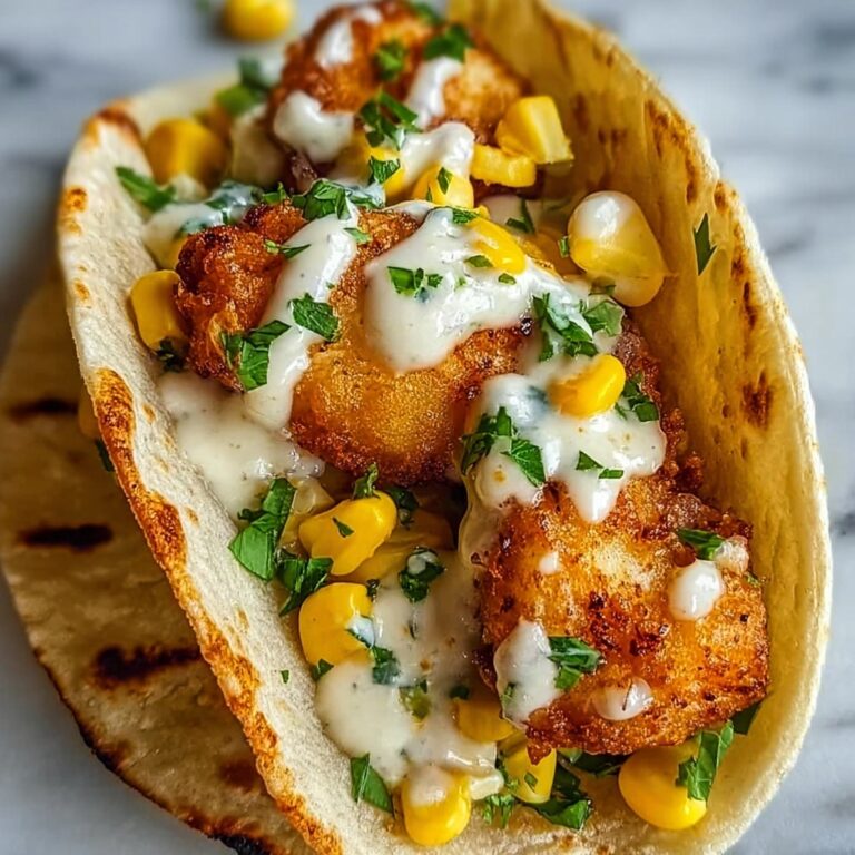 Fried Chicken Street Corn Tacos with Jalapeño Lime Ranch Recipe
