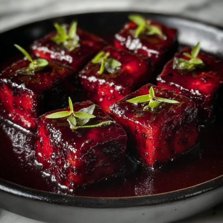Blackberry Glazed Tofu with Black Pepper & Chili Recipe