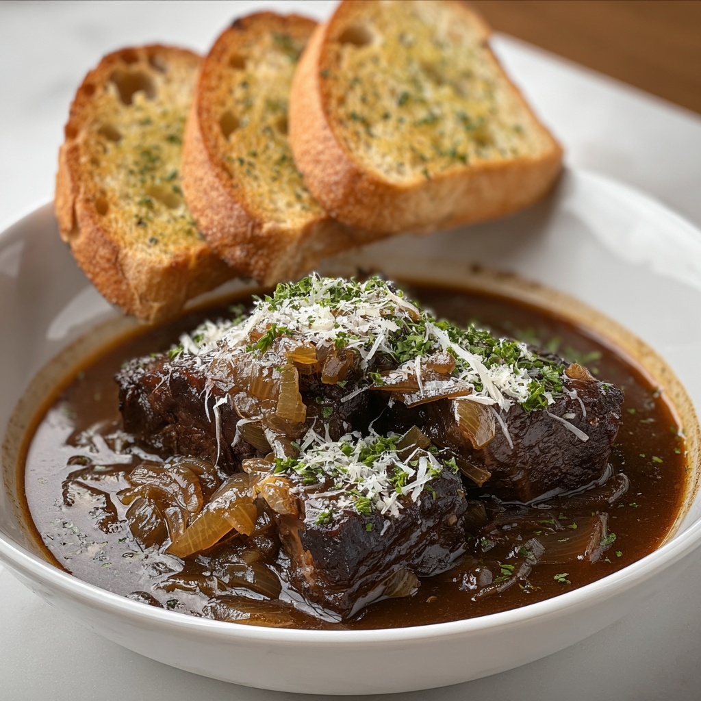 French Onion Beef Short Rib Soup Recipe - Recipe Image