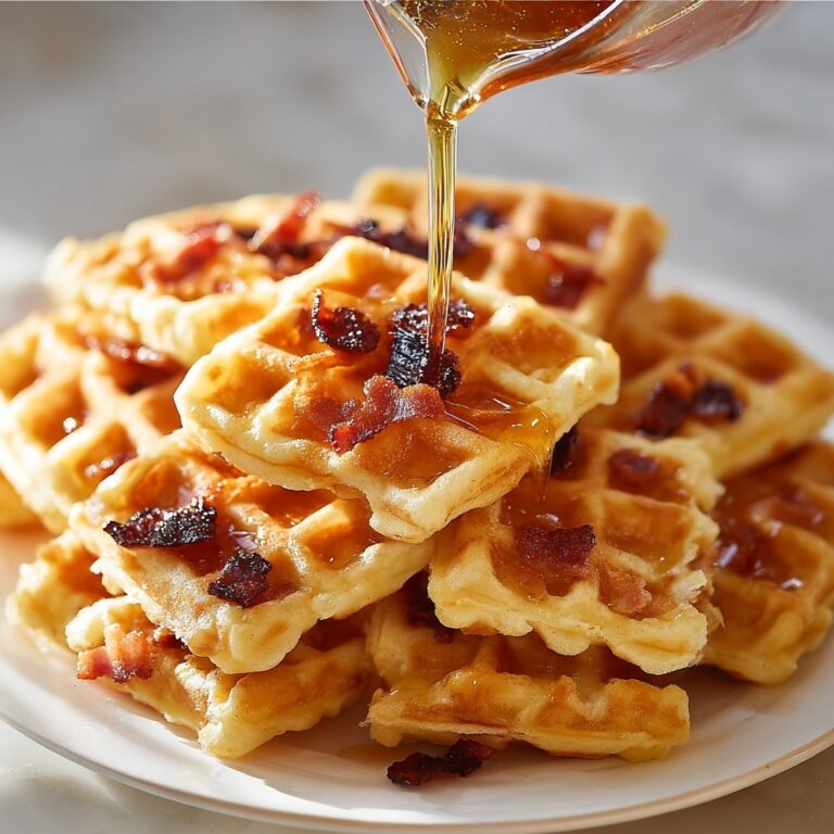 Cornbread Waffle Bites with Honey Butter Syrup Recipe