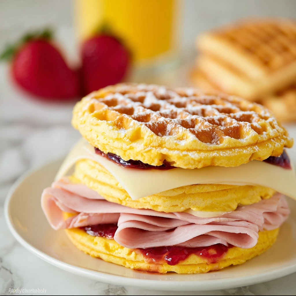 Monte Cristo Waffle Sandwiches Recipe - Recipe Image