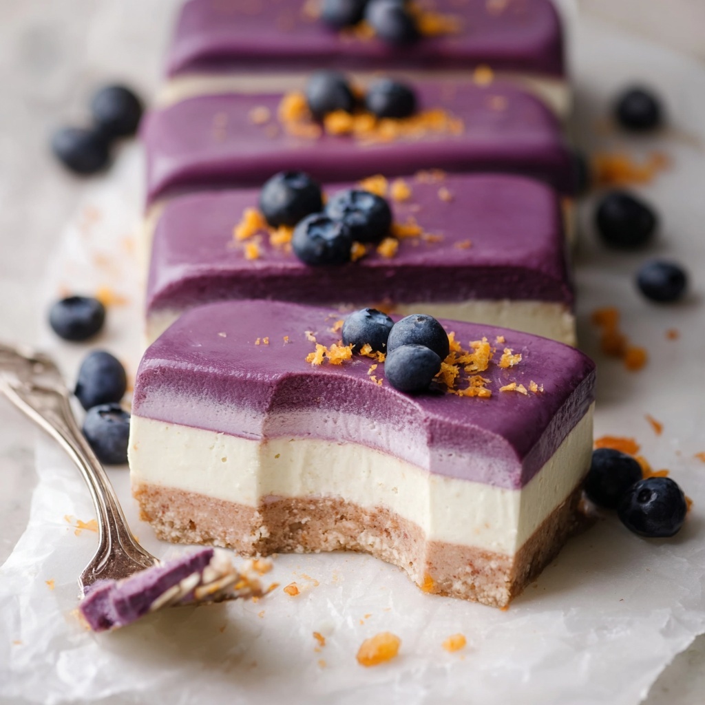 No Bake Blueberry Cheesecake Bars Recipe - Recipe Image