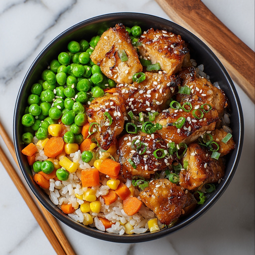 High Protein Crispy Garlic Chicken Fried Rice Recipe - Recipe Image