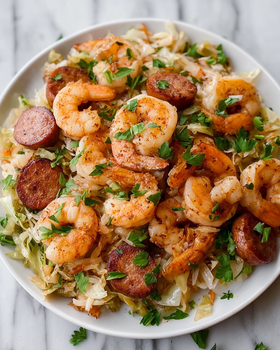 Fried Cabbage with Shrimp & Sausage Recipe - Recipe Image