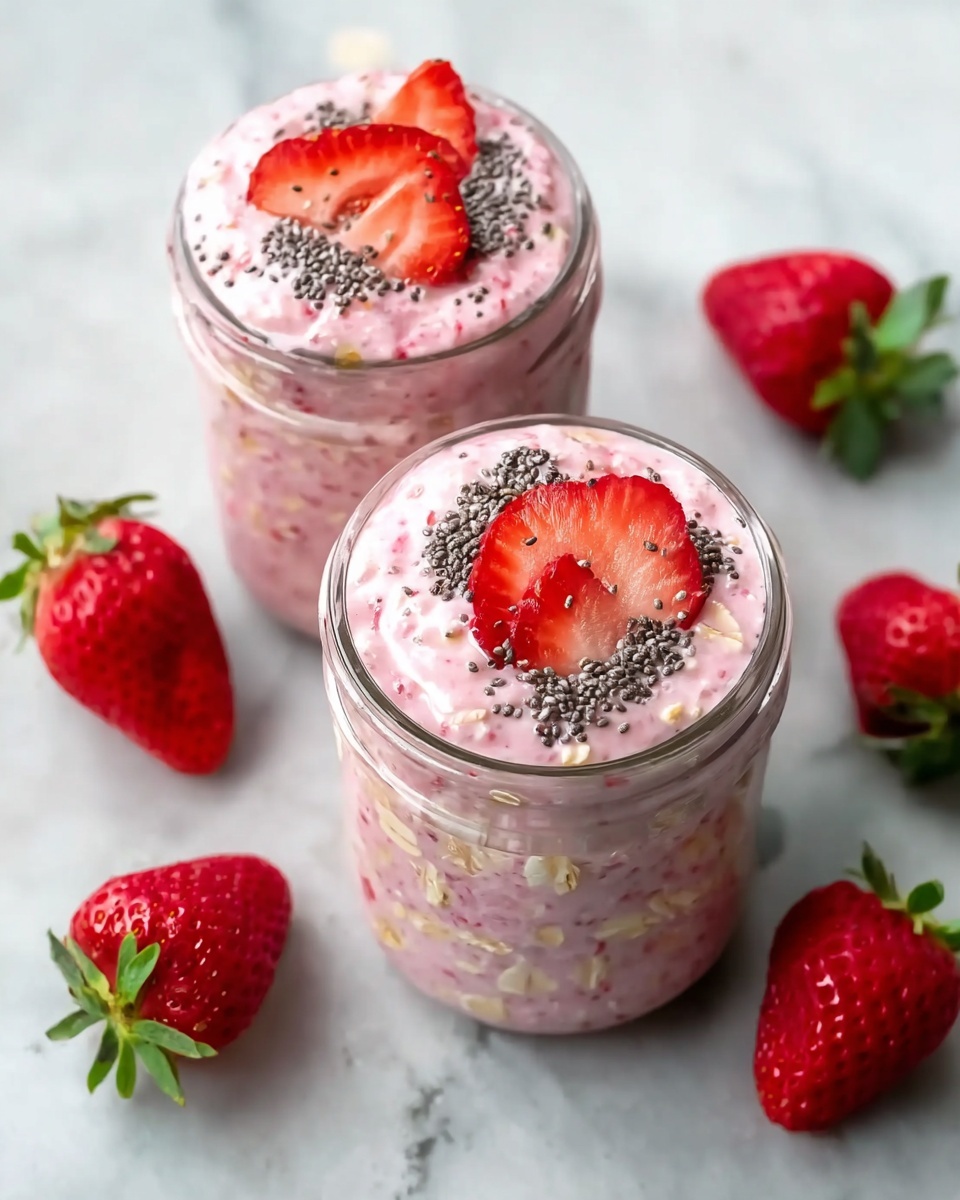 Strawberries and Cream Overnight Oats Recipe - Recipe Image