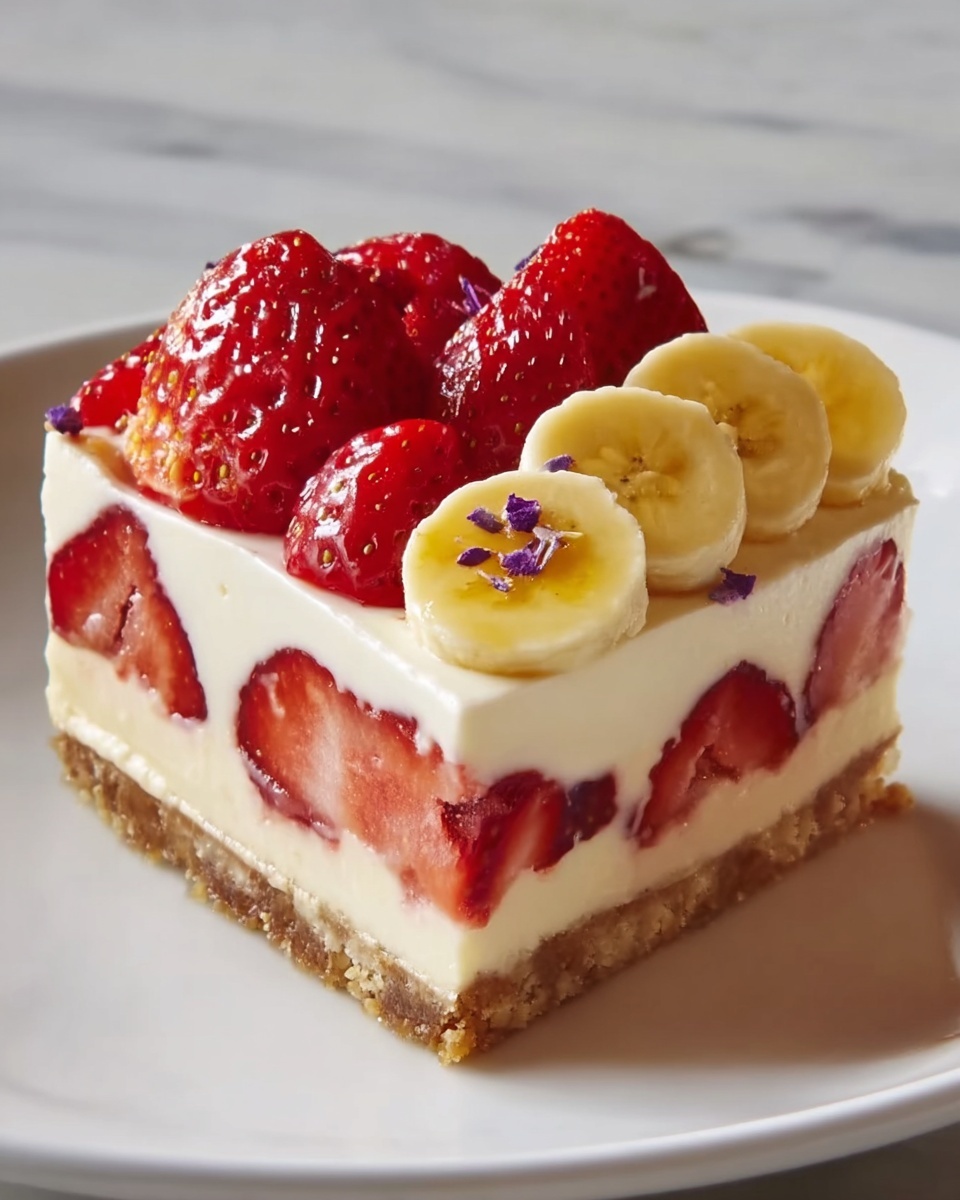 Banana-Strawberry Cheesecake Recipe - Recipe Image