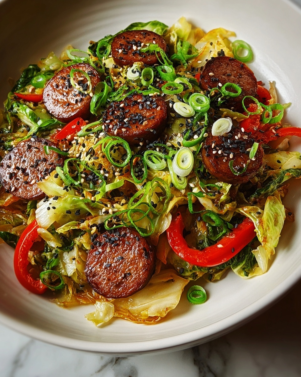 Sausage and Cabbage Stir Fry Recipe - Recipe Image
