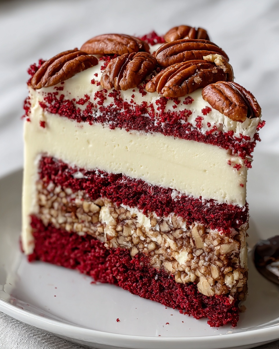 Pecan Red Velvet Cheesecake Recipe - Recipe Image