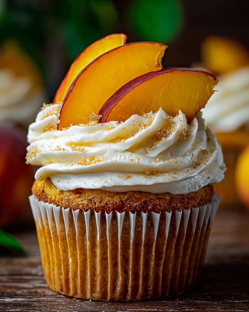 Honey Peach Cream Cheese Cupcakes Recipe - Recipe Image