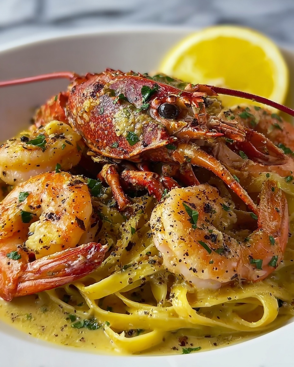 Lemon Pepper Lobster Shrimp Pasta Recipe - Recipe Image