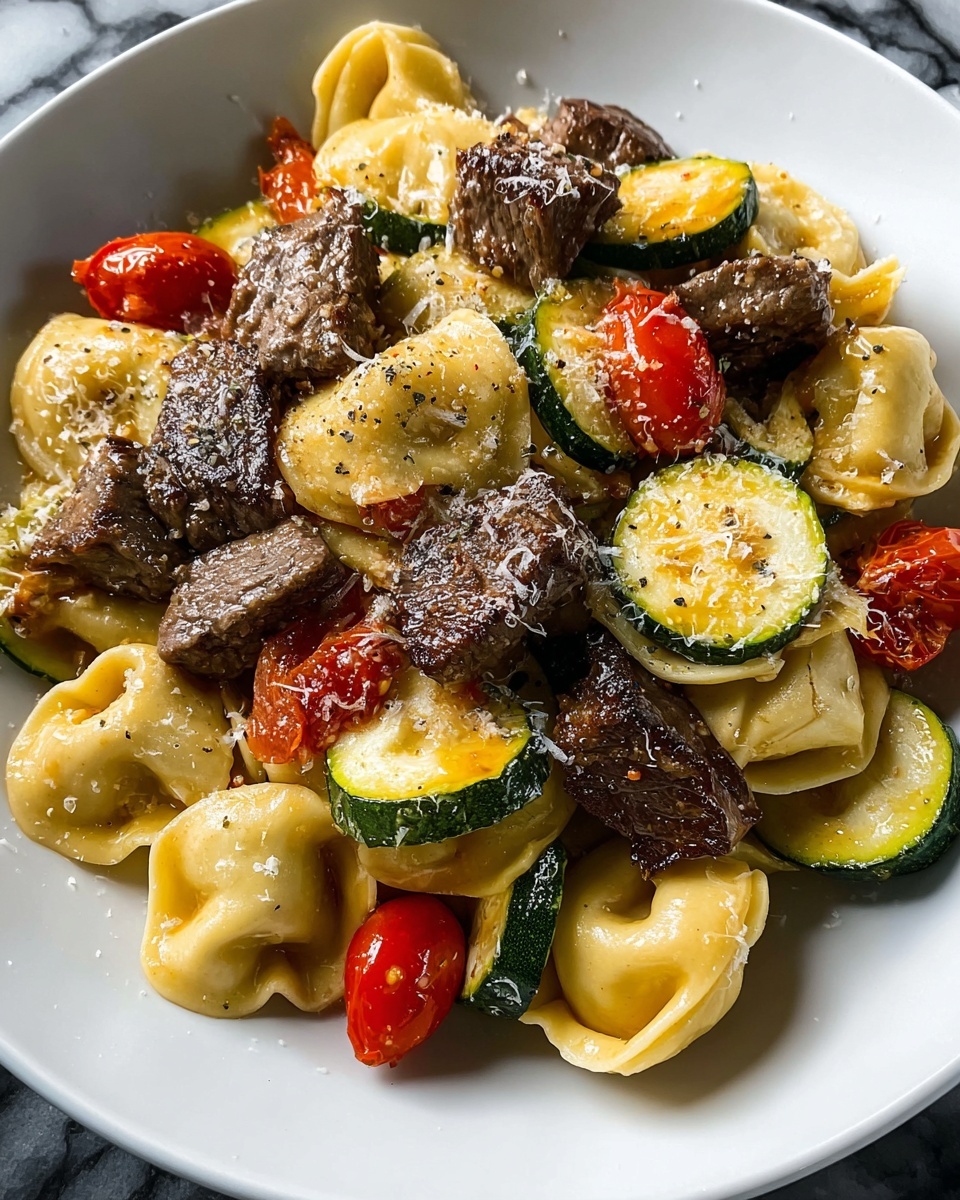 Garlic Parmesan Steak Tortellini Recipe - Recipe Image