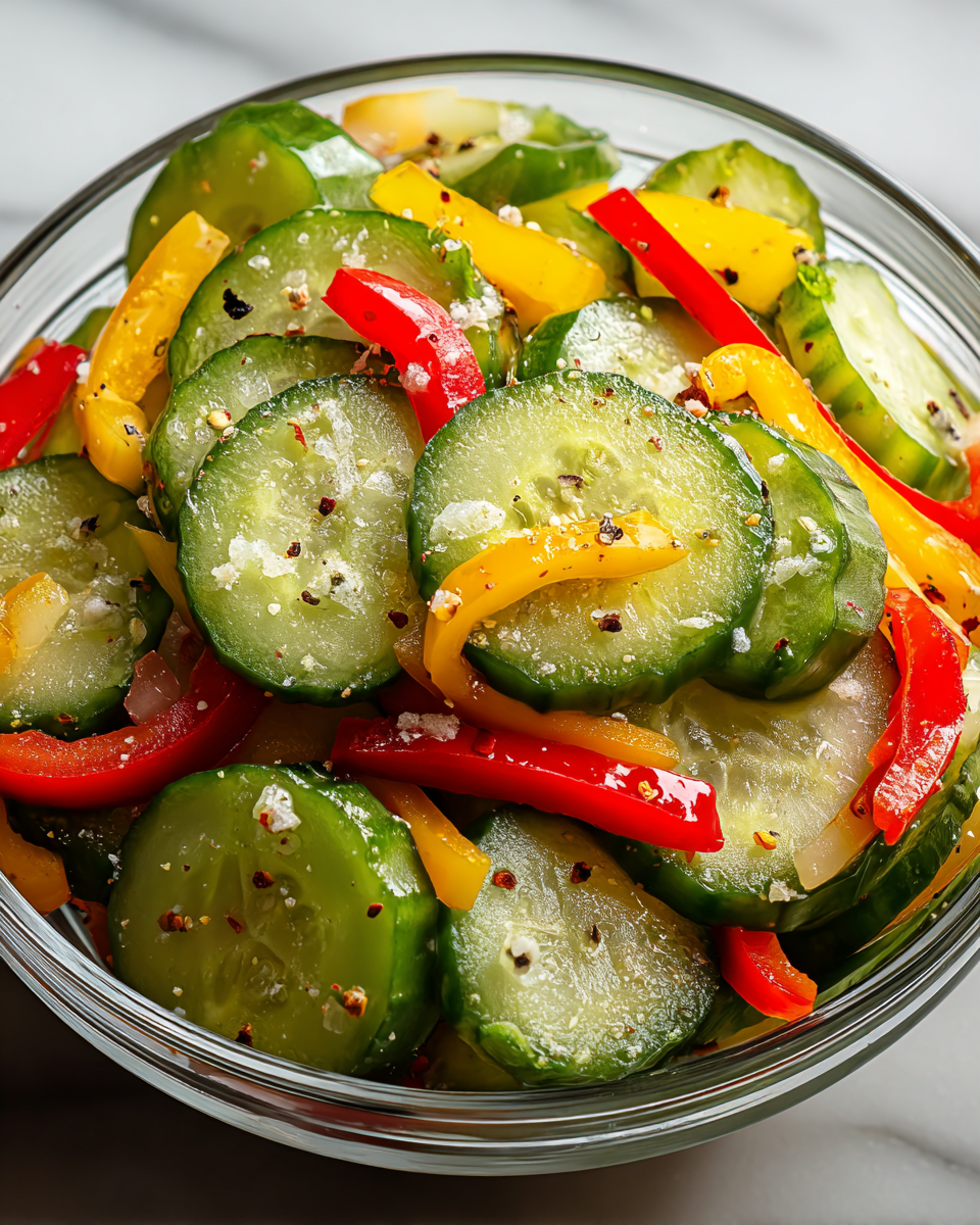 Refreshing Cucumber and Bell Pepper Salad Recipe - Recipe Image