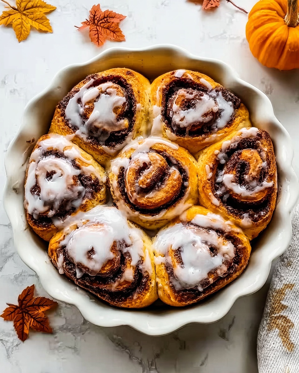 Pumpkin Cream Cheese Cinnamon Rolls Recipe - Recipe Image