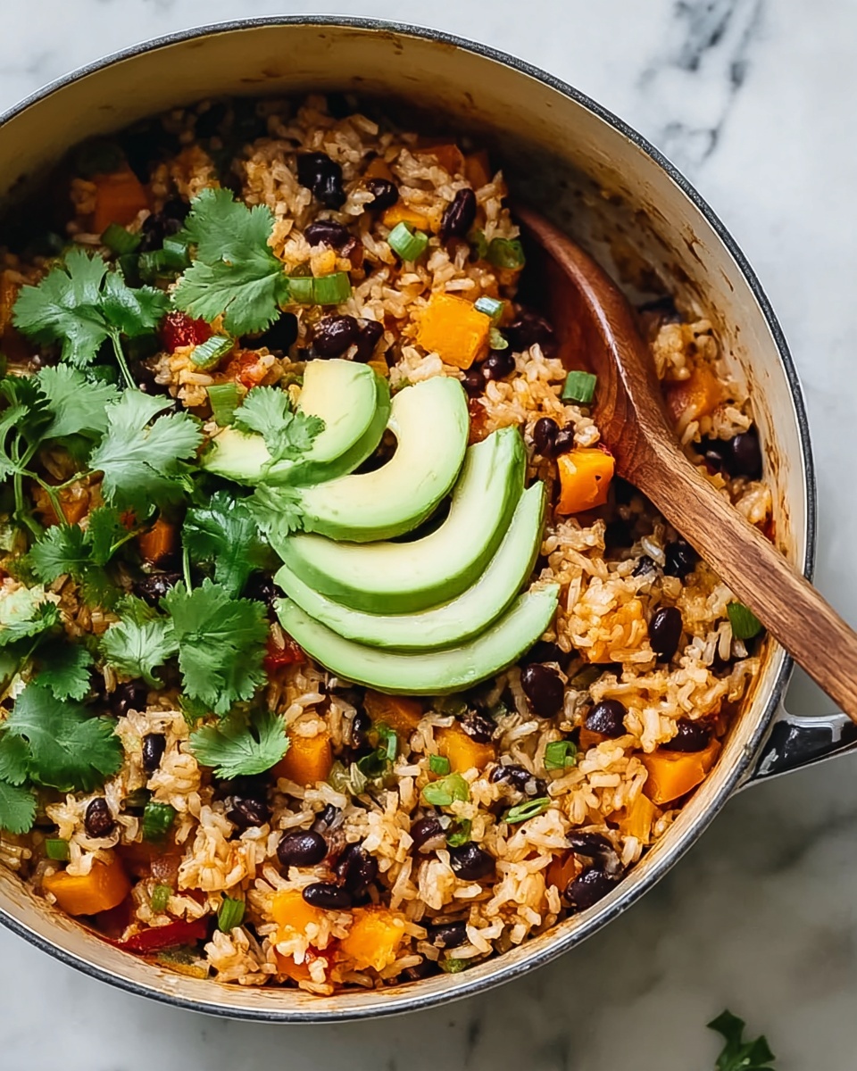 Southwest Sweet Potato Black Bean & Rice Skillet Recipe - Recipe Image