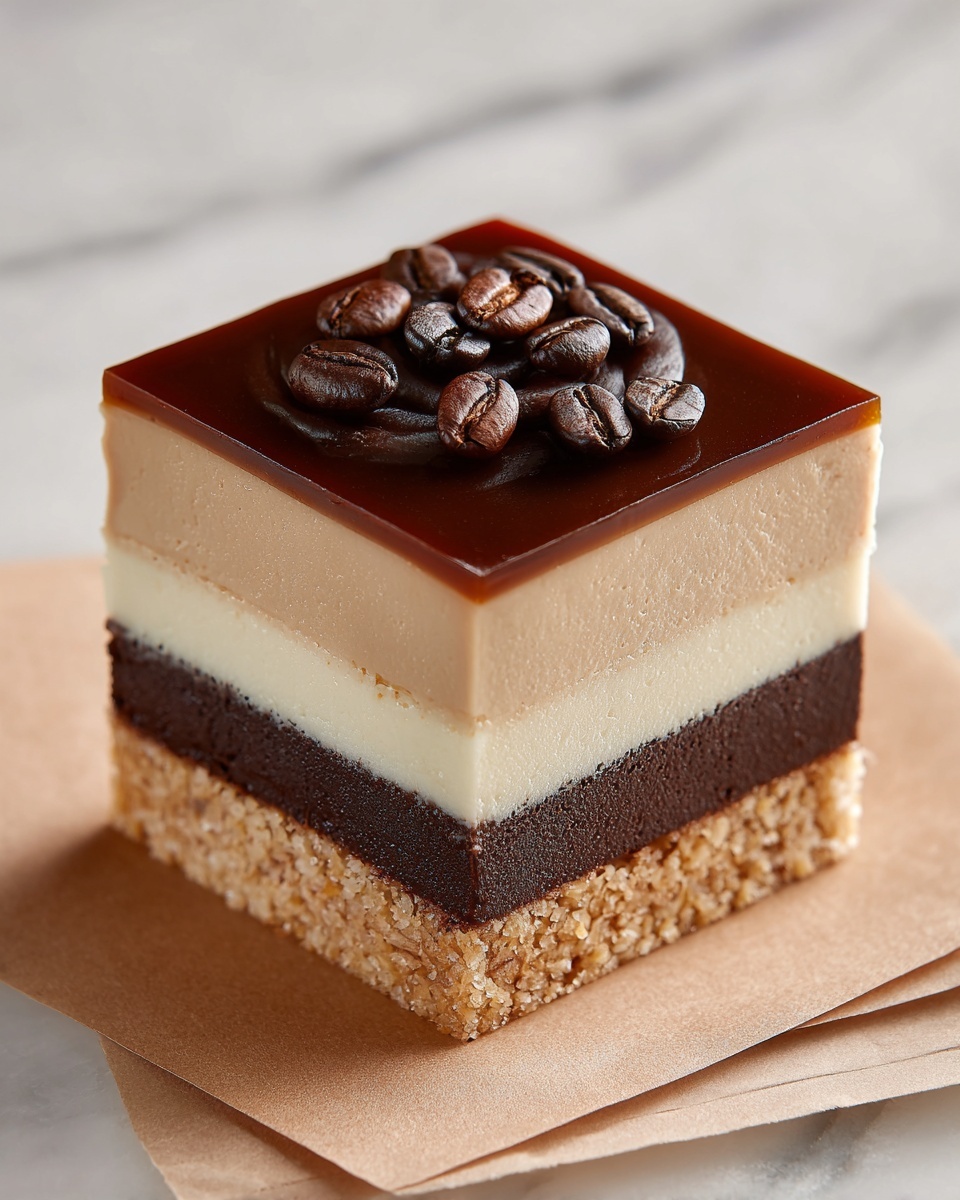 Elegant Coffee Caramel Cheesecake Bars Recipe - Recipe Image