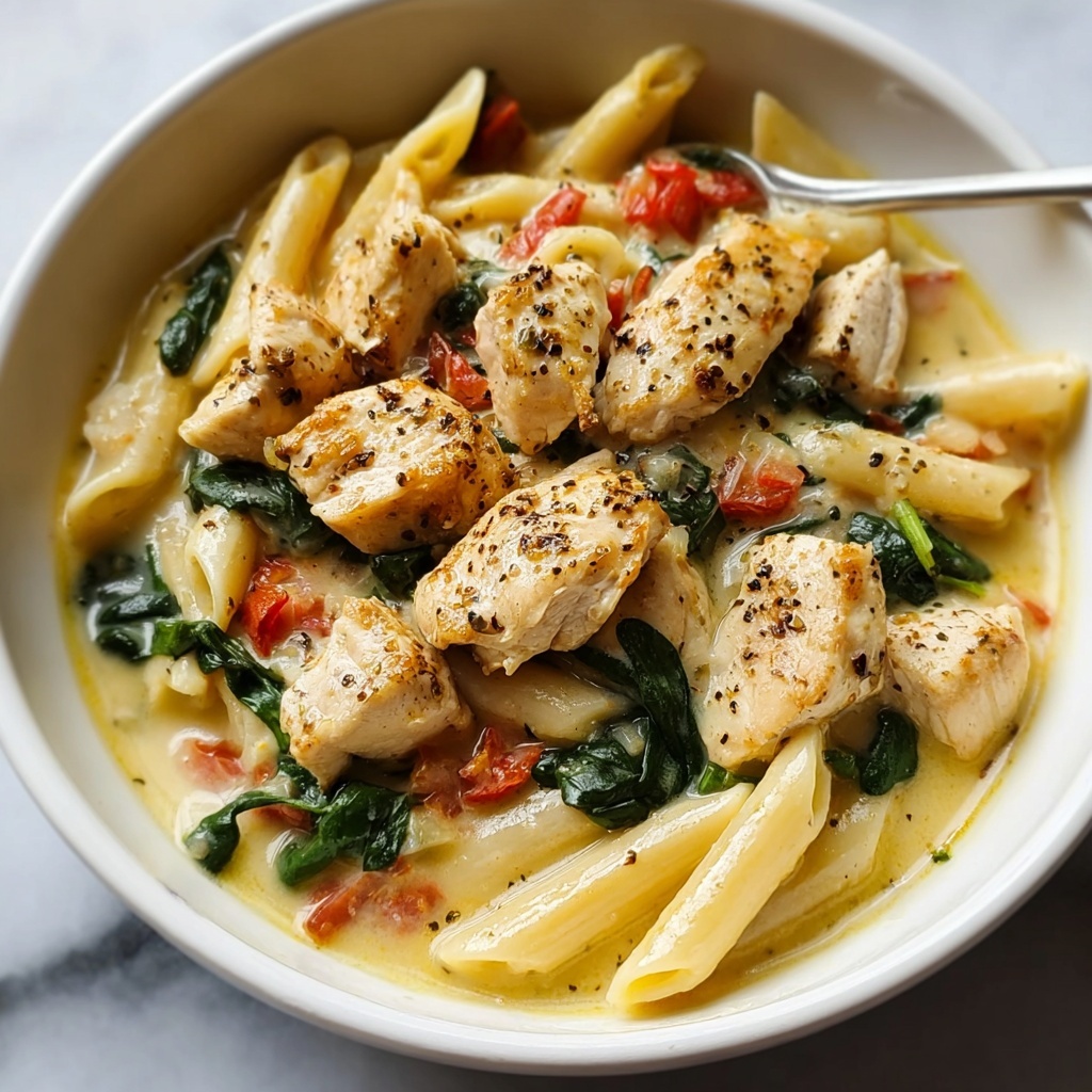 Creamy Chicken and Spinach Pasta Recipe - Recipe Image