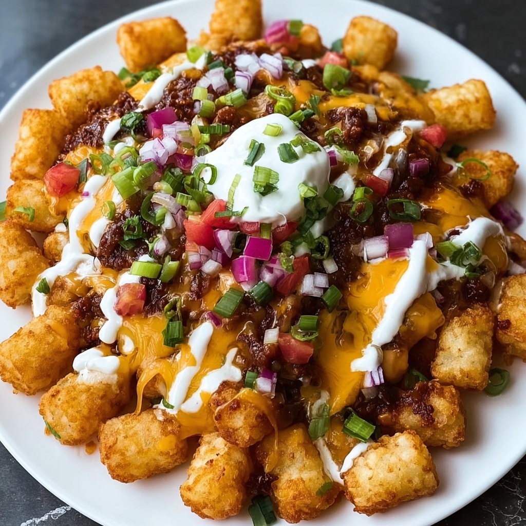 Loaded Cowboy BBQ Tater Tot Nachos Recipe - Recipe Image