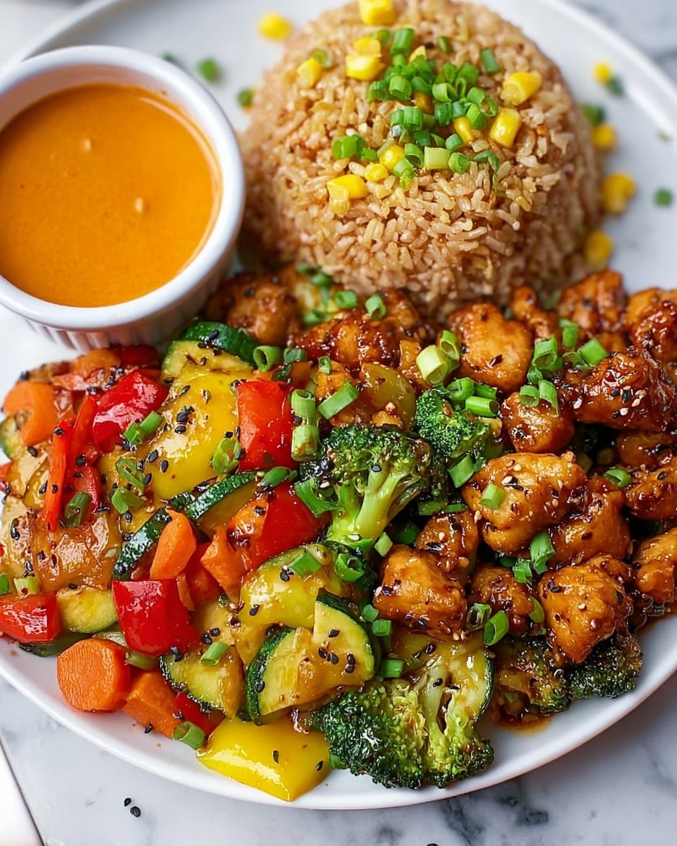 Hibachi Chicken & Veggies with Fried Rice Recipe - Recipe Image