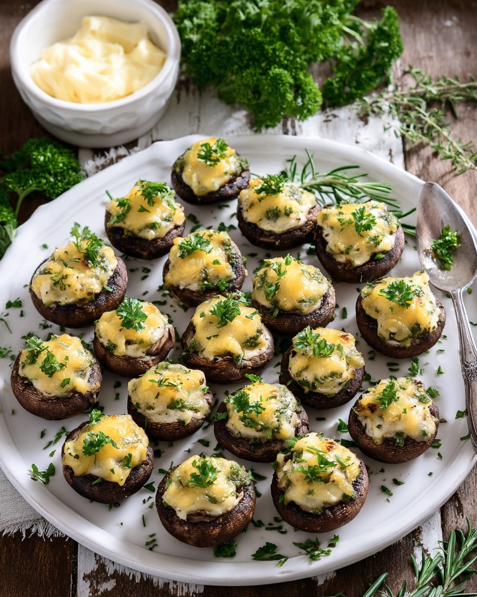 Stuffed Mushrooms with Herbs and Cheese Recipe - Recipe Image