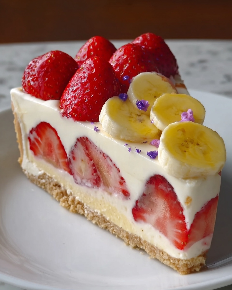 Banana-Strawberry Cheesecake Recipe - Recipe Image