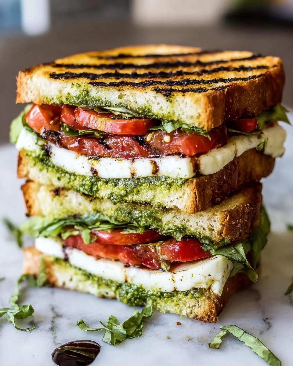 Balsamic Glazed Caprese Panini Supreme Recipe - Recipe Image