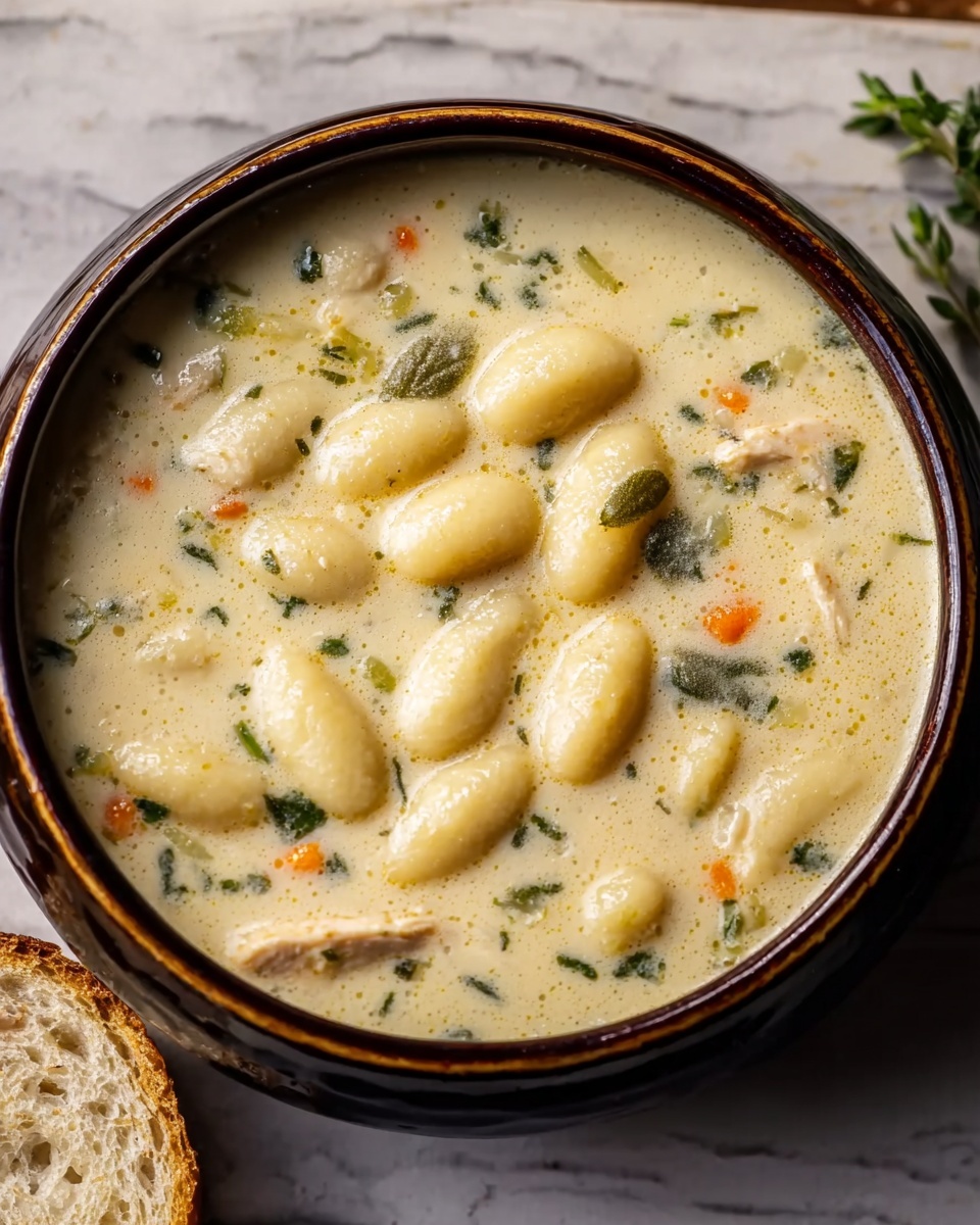 Creamy Garlic Chicken Gnocchi Soup Recipe - Recipe Image