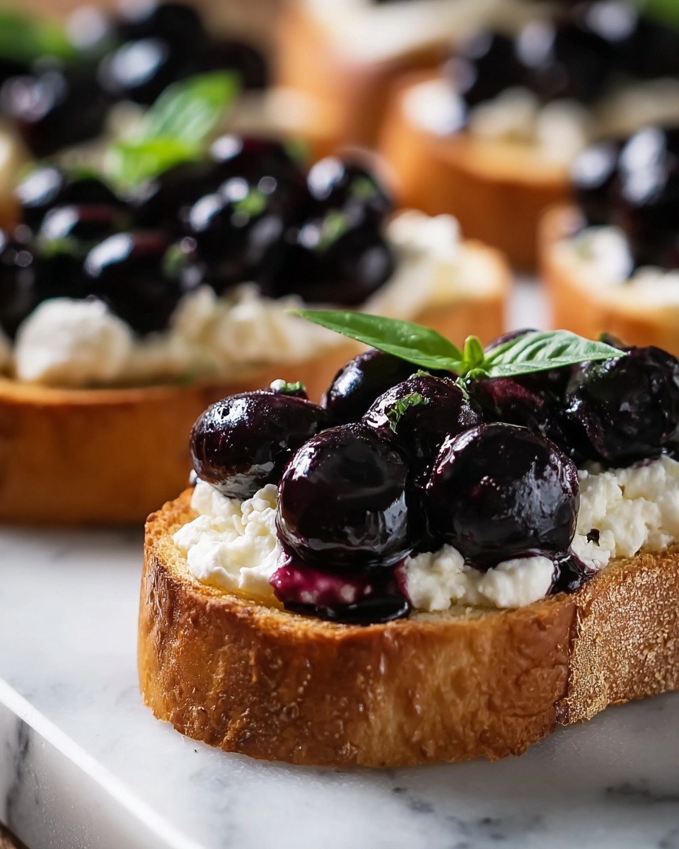 Balsamic Blueberry Goat Cheese Crostinis Recipe - Recipe Image
