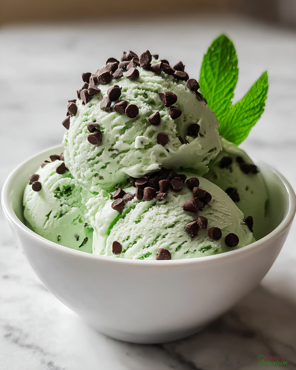 Mint Chocolate Chip Ice Cream Recipe - Recipe Image