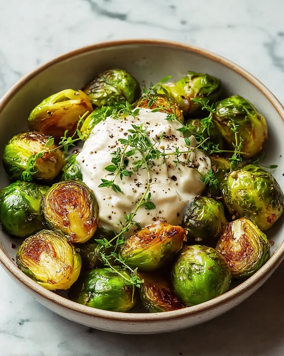 Crispy Brussels Sprouts with Dijon Aioli Recipe - Recipe Image