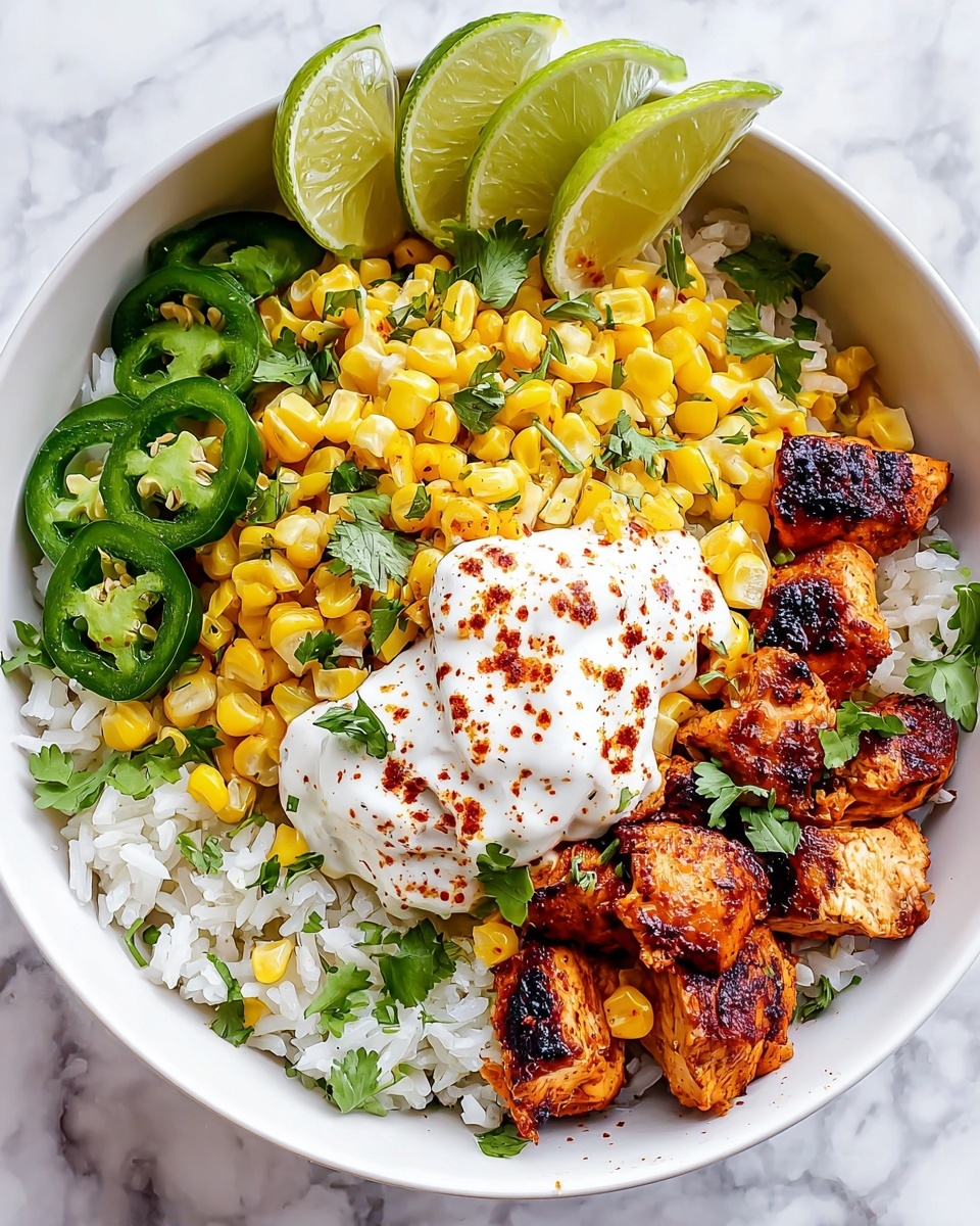 Mexican Street Corn Chicken Rice Bowl Recipe - Recipe Image