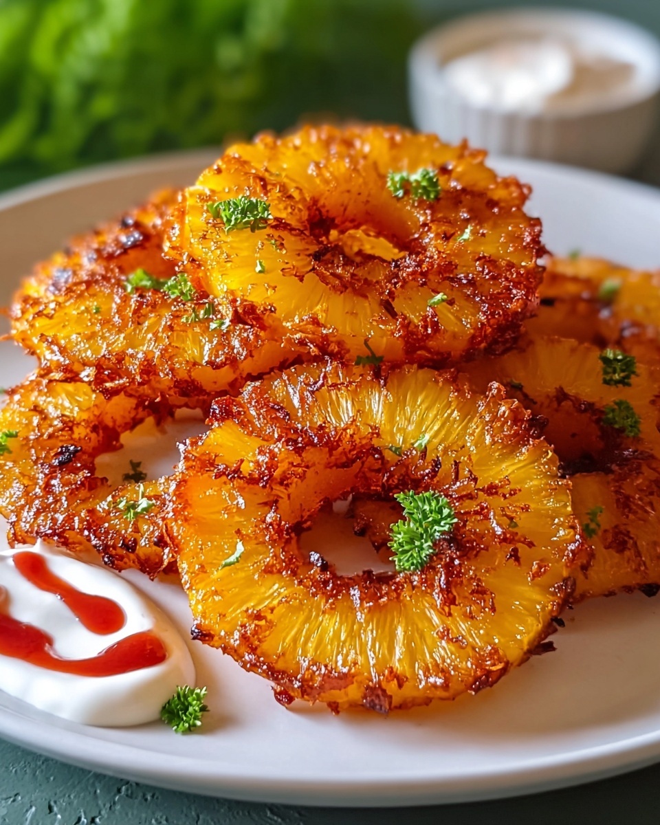 Fried Pineapple Rings Snack Recipe - Recipe Image