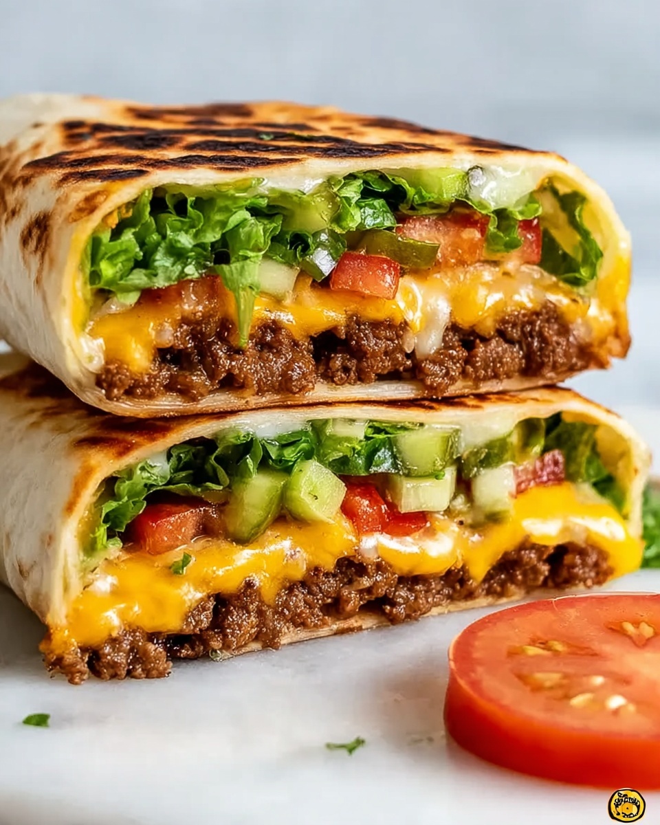 Grilled Cheeseburger Wraps Recipe - Recipe Image