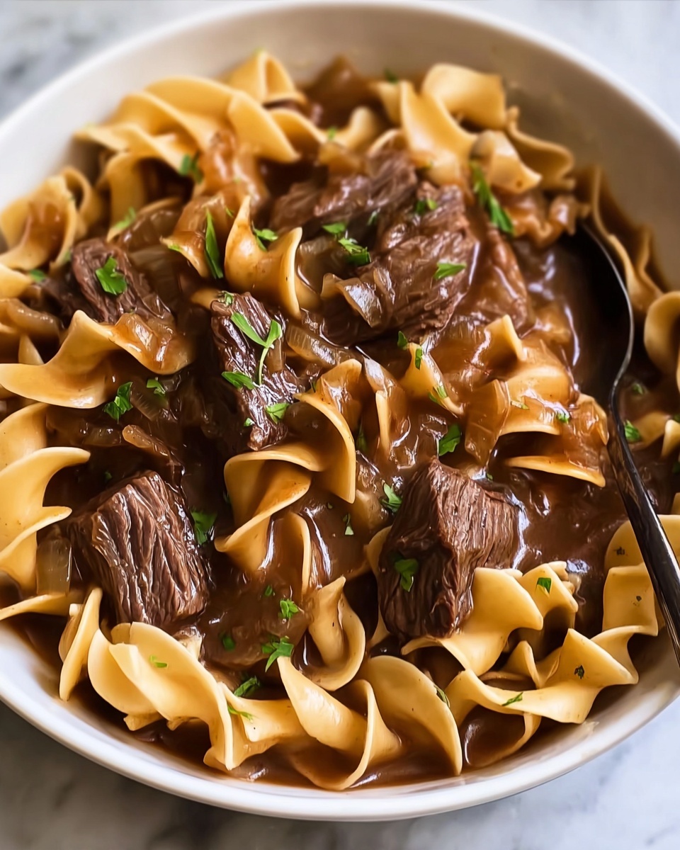 Slow Cooker Beef and Noodles Recipe - Recipe Image