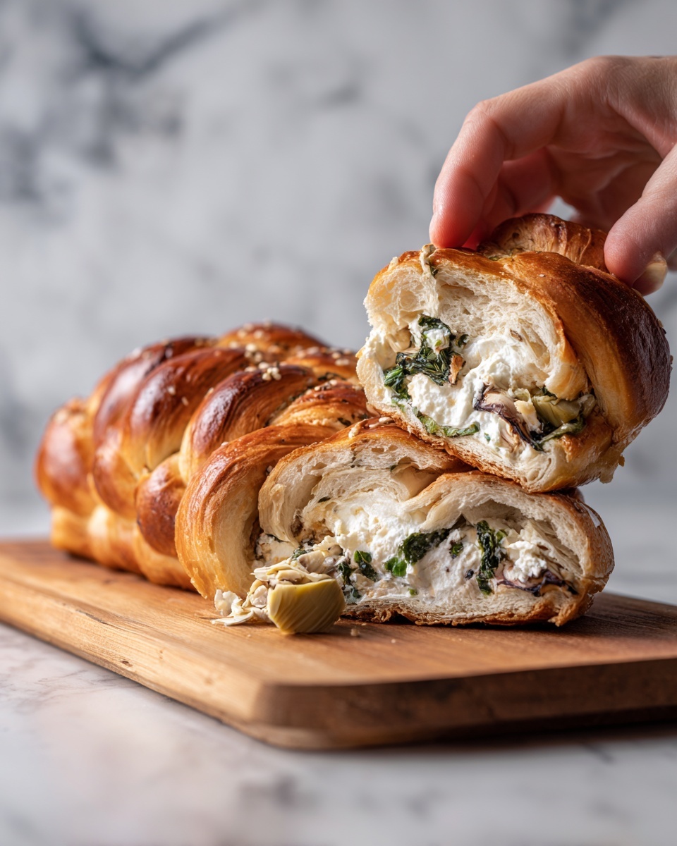 Spinach Artichoke Dip Pull-Apart Christmas Bread Recipe - Recipe Image