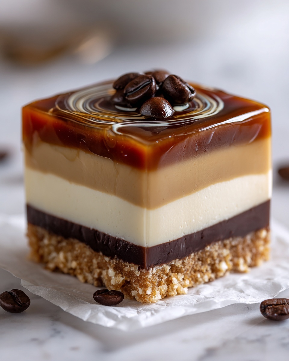 Elegant Coffee Caramel Cheesecake Bars Recipe - Recipe Image