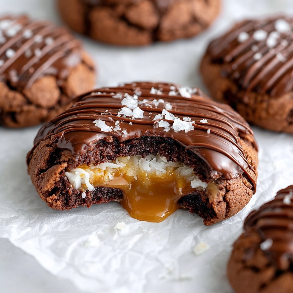Coconut Caramel Samoa Stuffed Cookies Recipe - Recipe Image