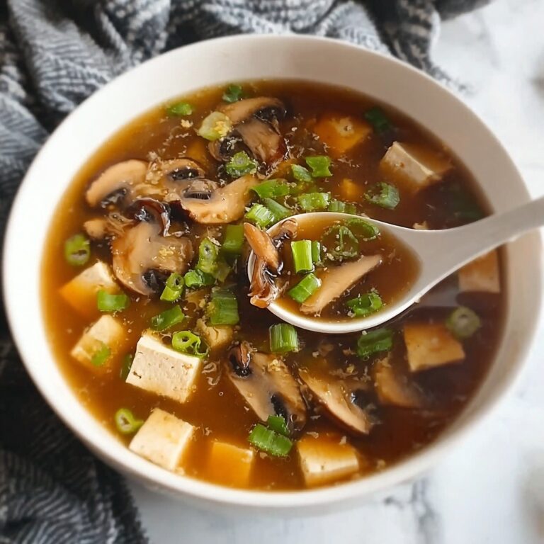 Japanese Clear Soup with Tofu, Mushrooms, and Green Onions Recipe
