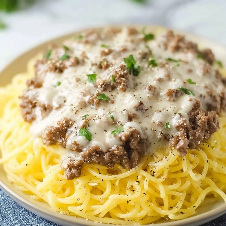 Cheesy Beef Alfredo with Linguine Recipe