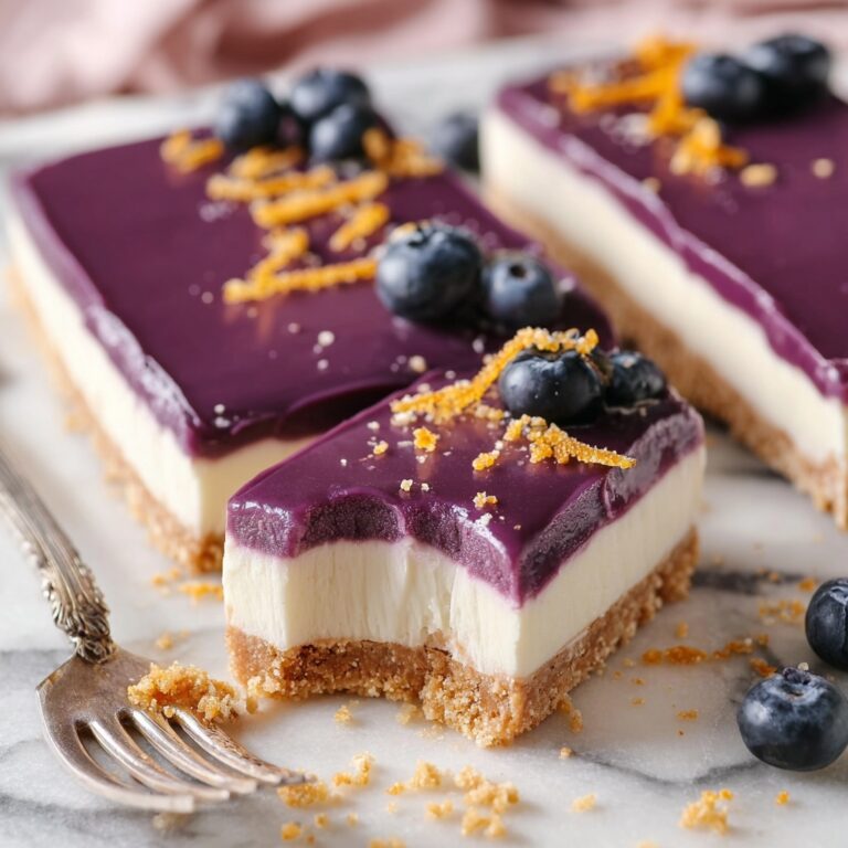 No Bake Blueberry Cheesecake Bars Recipe