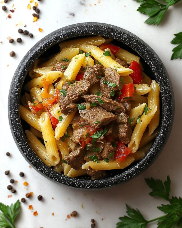 Philly Cheese Steak Pasta Recipe