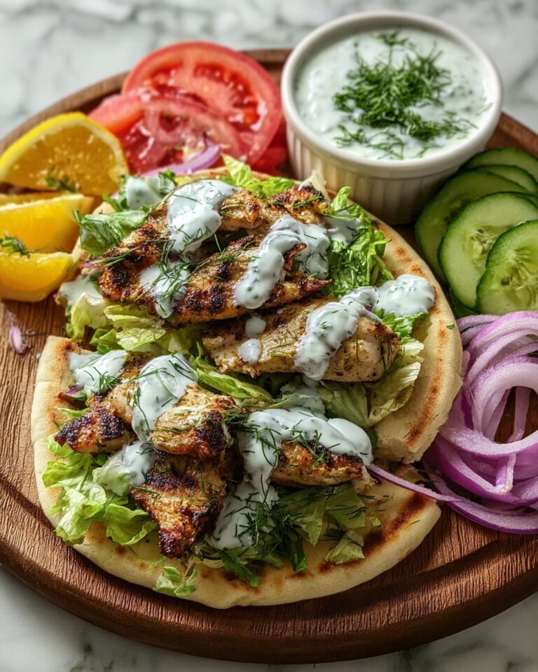 Greek Chicken Gyros with Lemon-Herb Marinade and Tzatziki Recipe