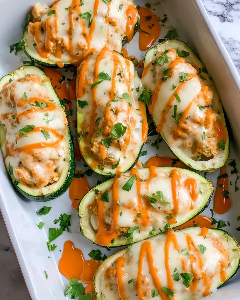 Buffalo Chicken Zucchini Boats Recipe
