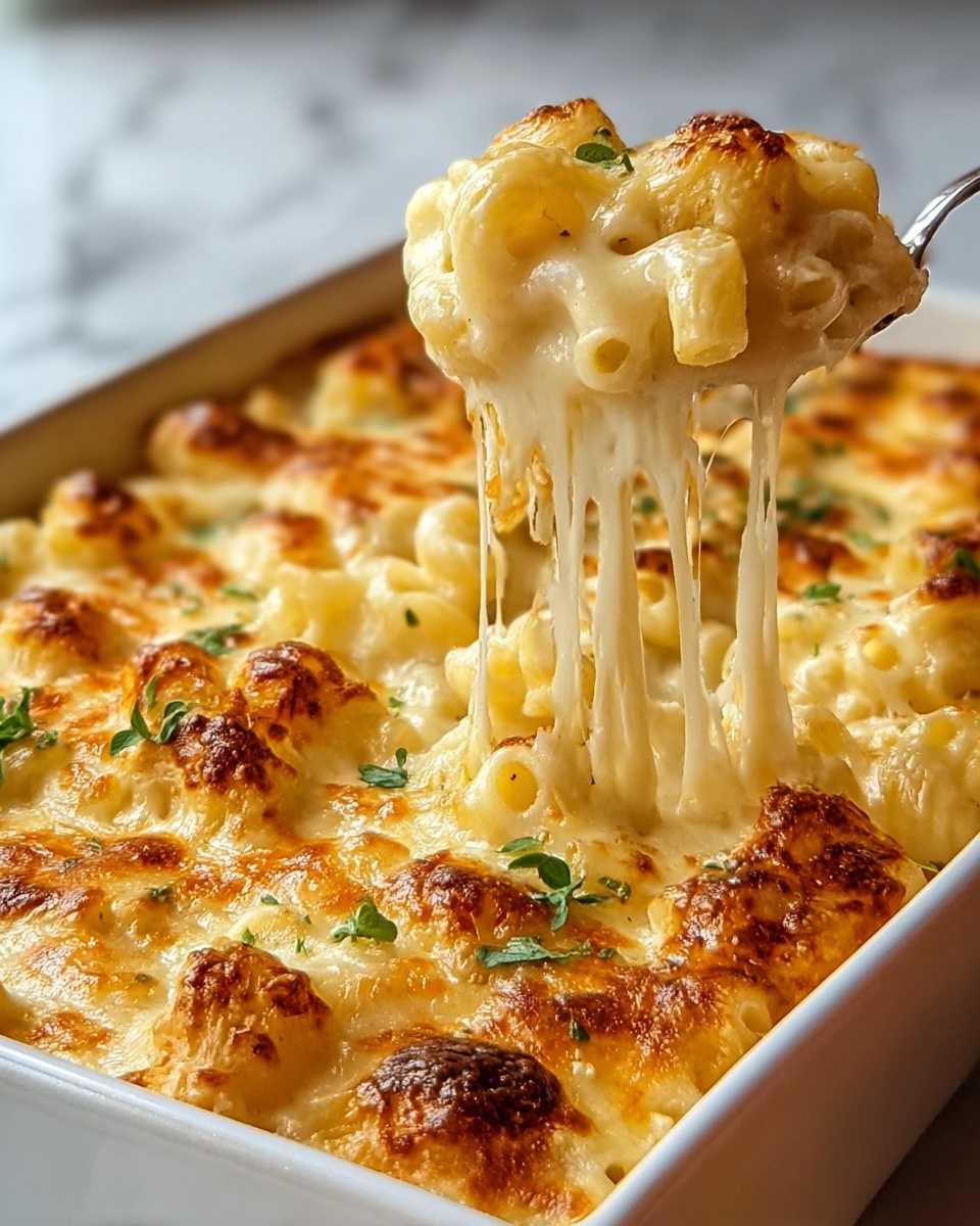 Three-Cheese Baked Macaroni Recipe - Recipe Image