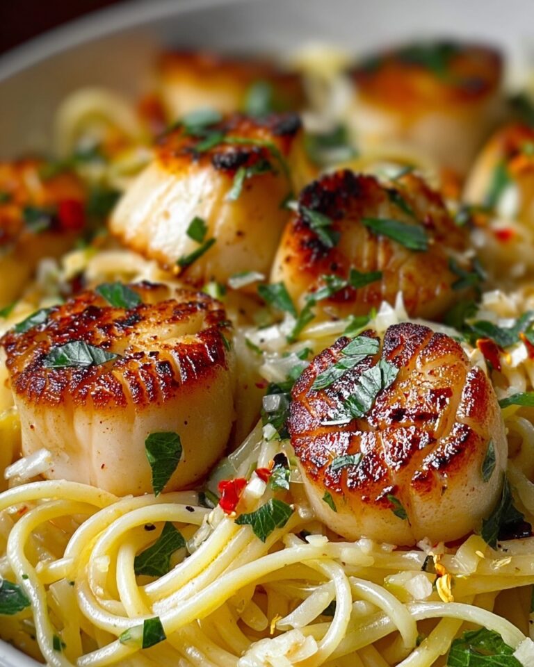 Creamy Tuscan Spaghetti with Jumbo Scallops Recipe