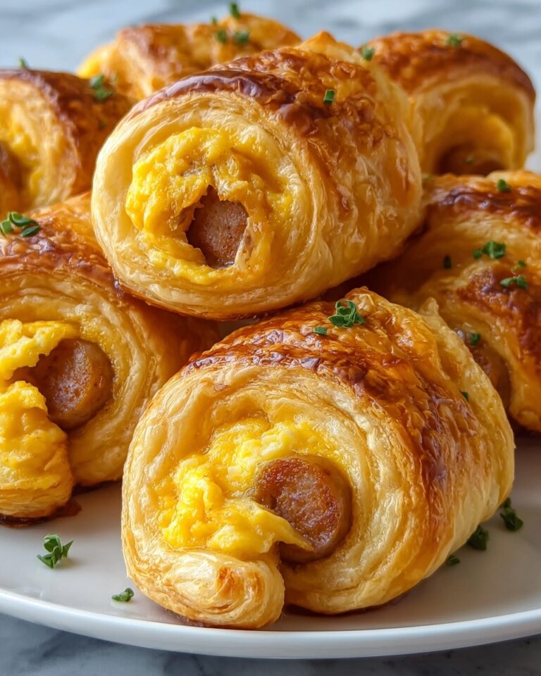 Breakfast Pigs in a Blanket with Cheddar and Scrambled Eggs Recipe