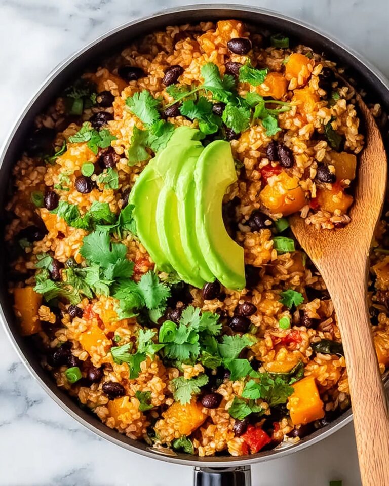 Southwest Sweet Potato Black Bean & Rice Skillet Recipe