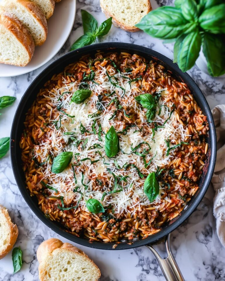 Ground Beef and Orzo Skillet Recipe