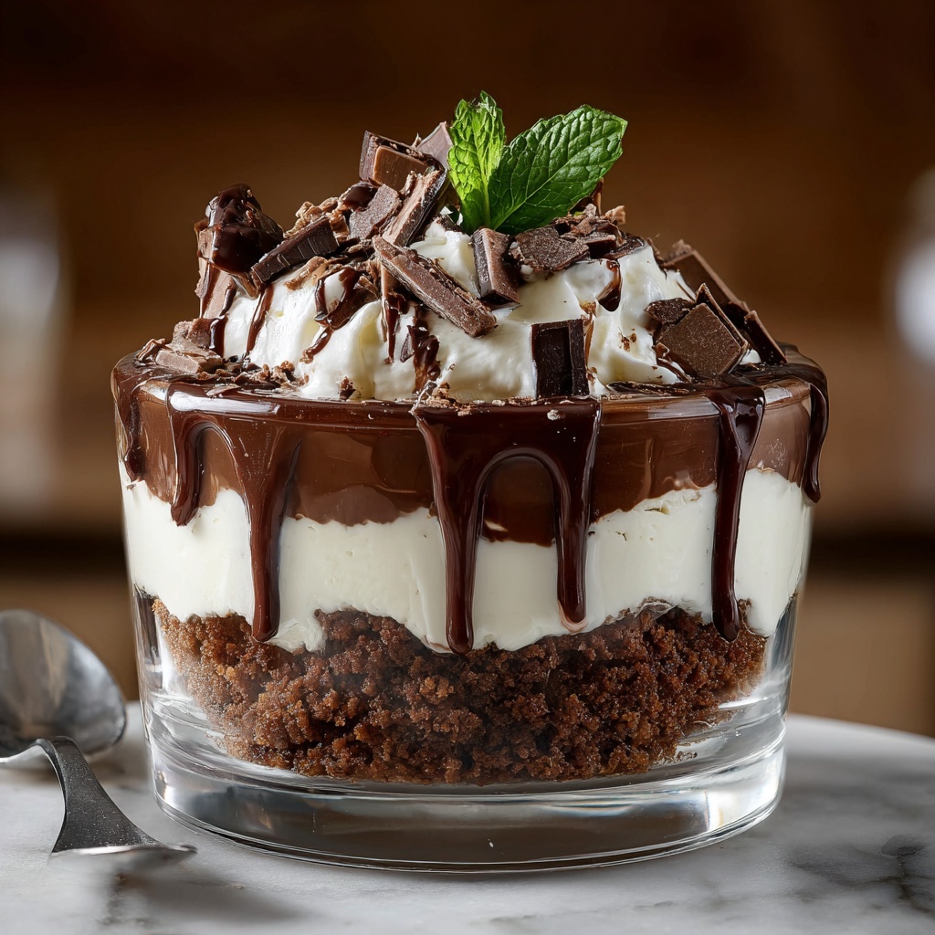 Chocolate Cheesecake Trifle with Chocolate Drizzle Recipe - Recipe Image